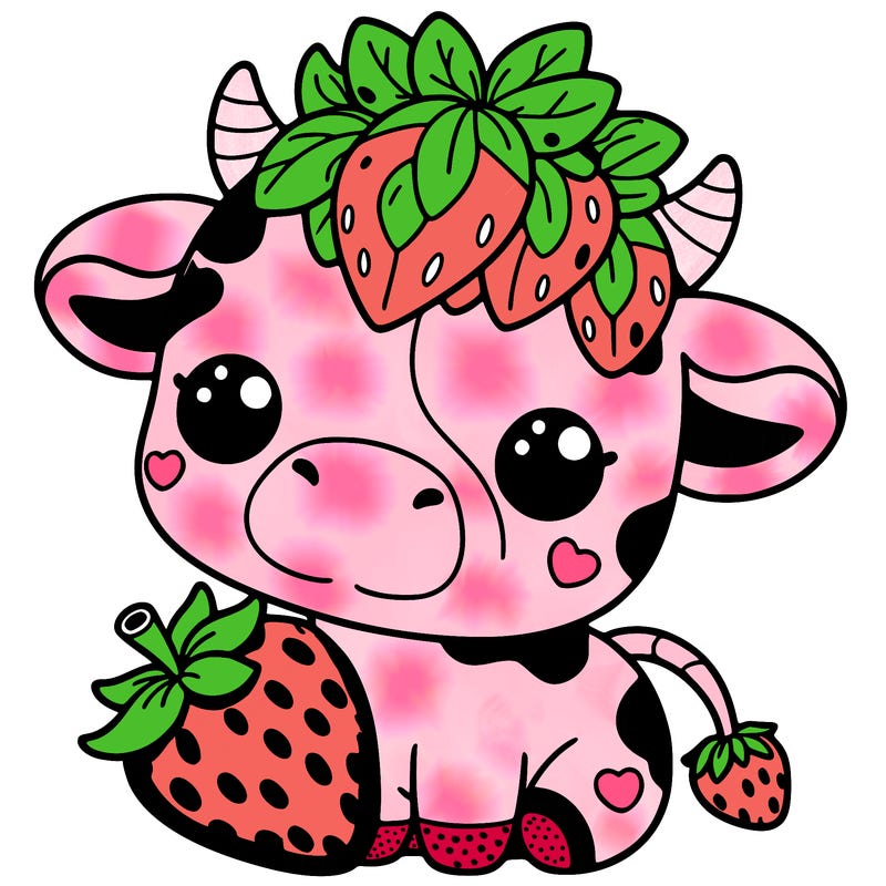 cute strawberry cow