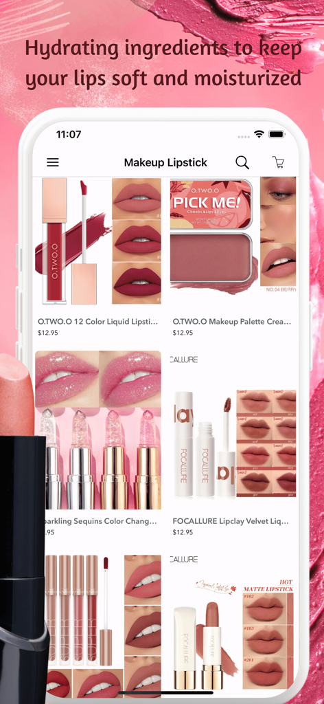 온라인 저렴한 화장품 쇼핑 앱에서 저렴한 립스틱 및 메이크업 제품 찾아보기