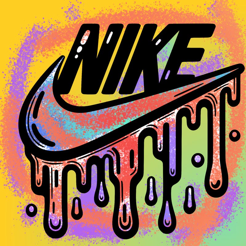 dripping nike logo