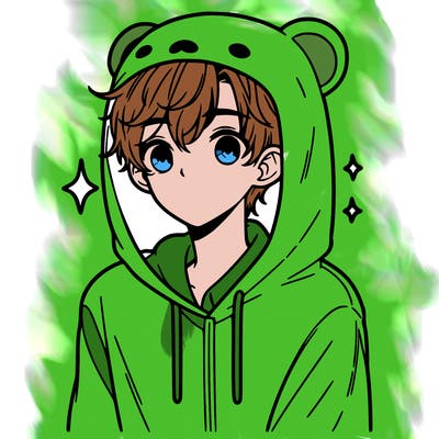 a 17 year old boy in a cute animal hoodie