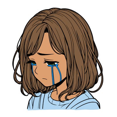 realistic girl crying