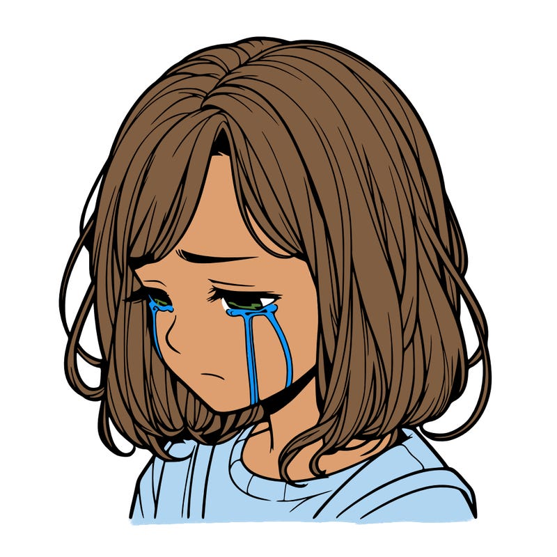 realistic girl crying
