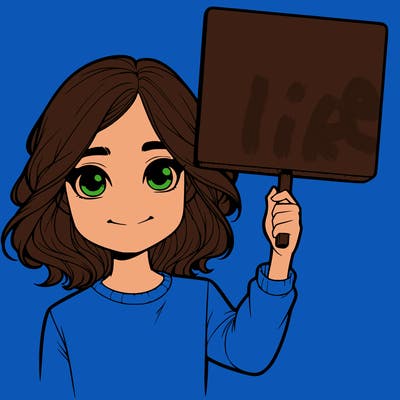 realistic girl holding up a sign