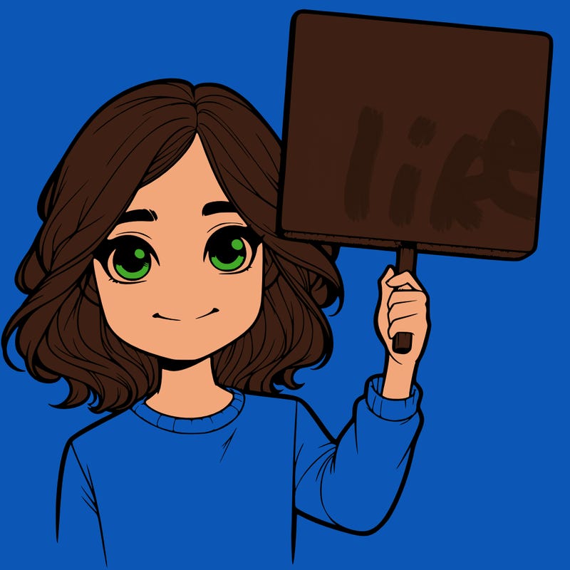 realistic girl holding up a sign