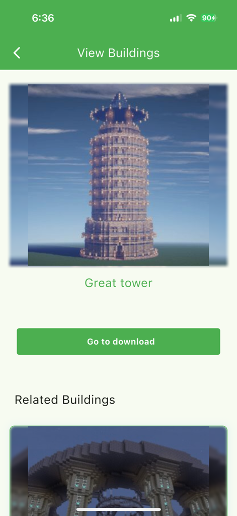 House Mods for Minecraft - Preview of a great tower in the House Mods for Minecraft mobile app