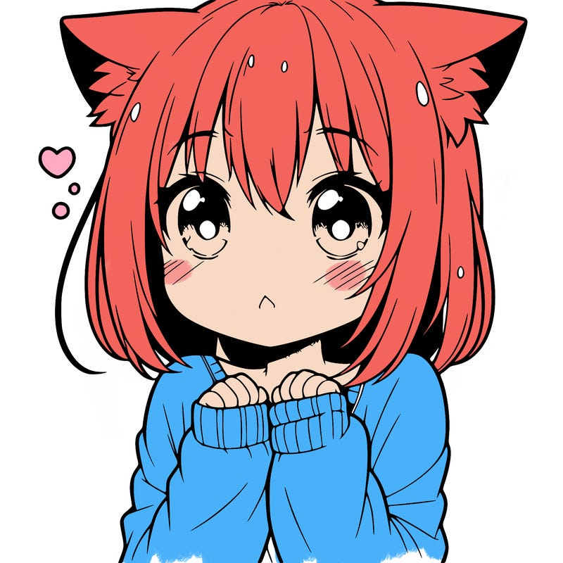 shy anime catgirl