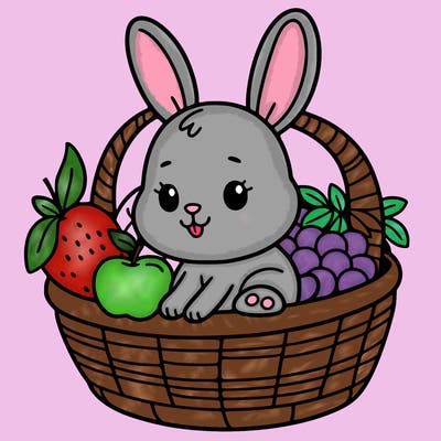 bunny in a fruit basket