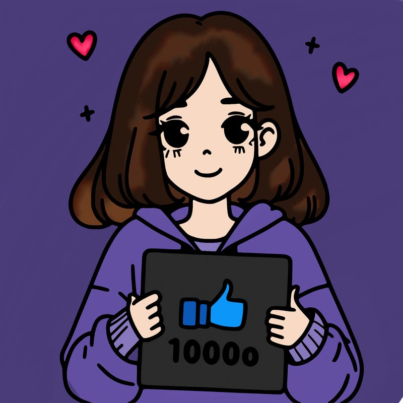 a girl with a sign saying 1000 likes