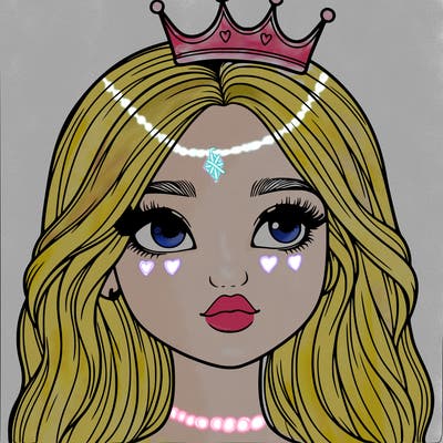 a realistic girl with a crown on