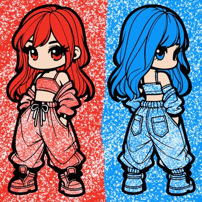 girl in crop top and baggy pants