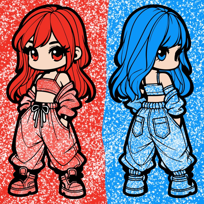 girl in crop top and baggy pants