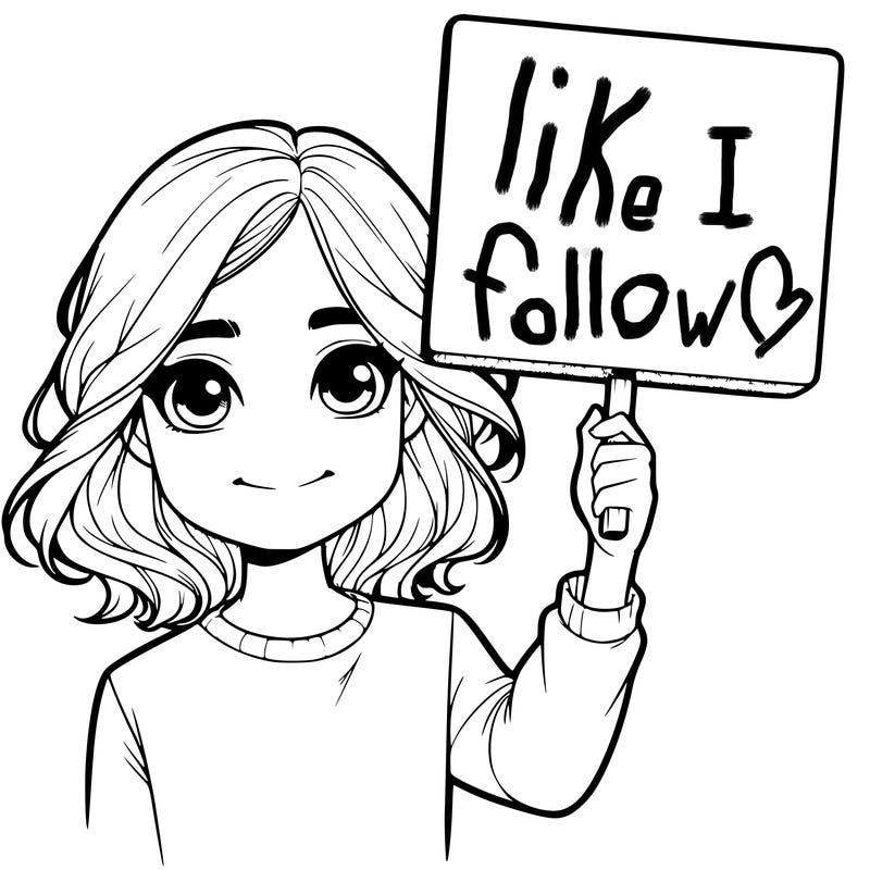 realistic girl holding up a sign