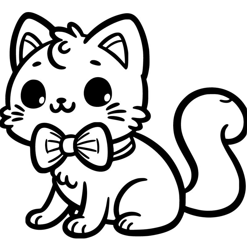 cat with a bow