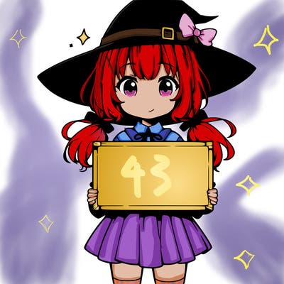 a cute anime witch girl holding a blank sign