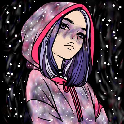 a realistic girl in a hoodie