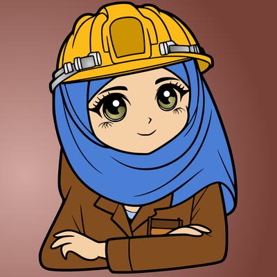 a muslim woman with a veil who is a engineer