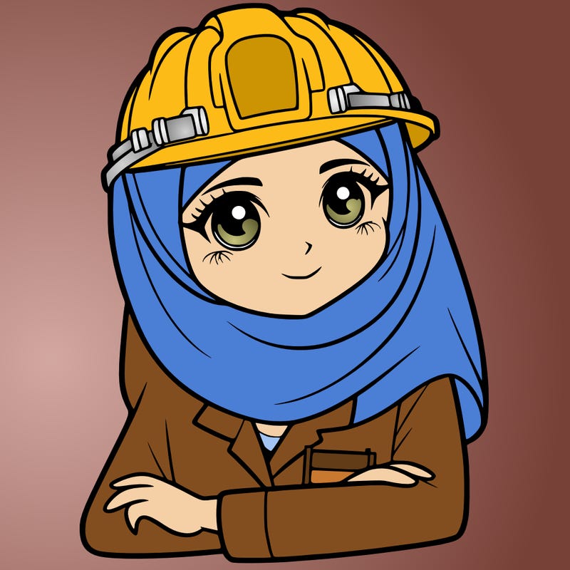 a muslim woman with a veil who is a engineer