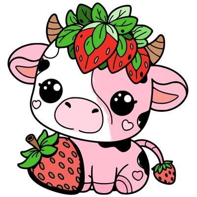cute strawberry cow