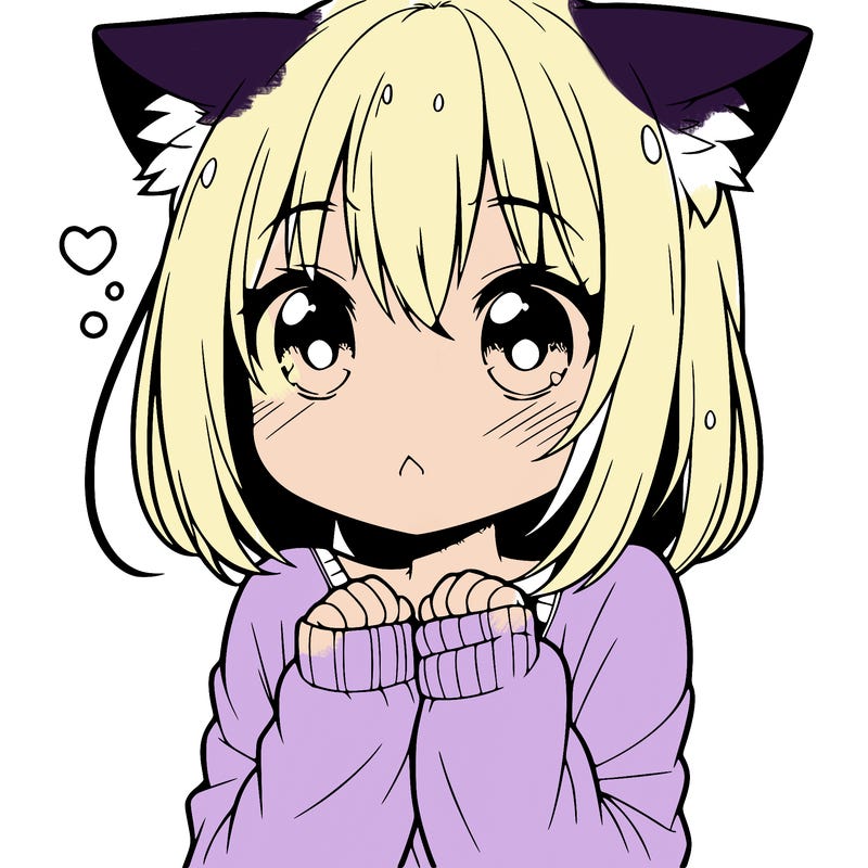 shy anime catgirl
