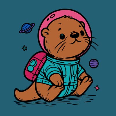 otter in a space suit