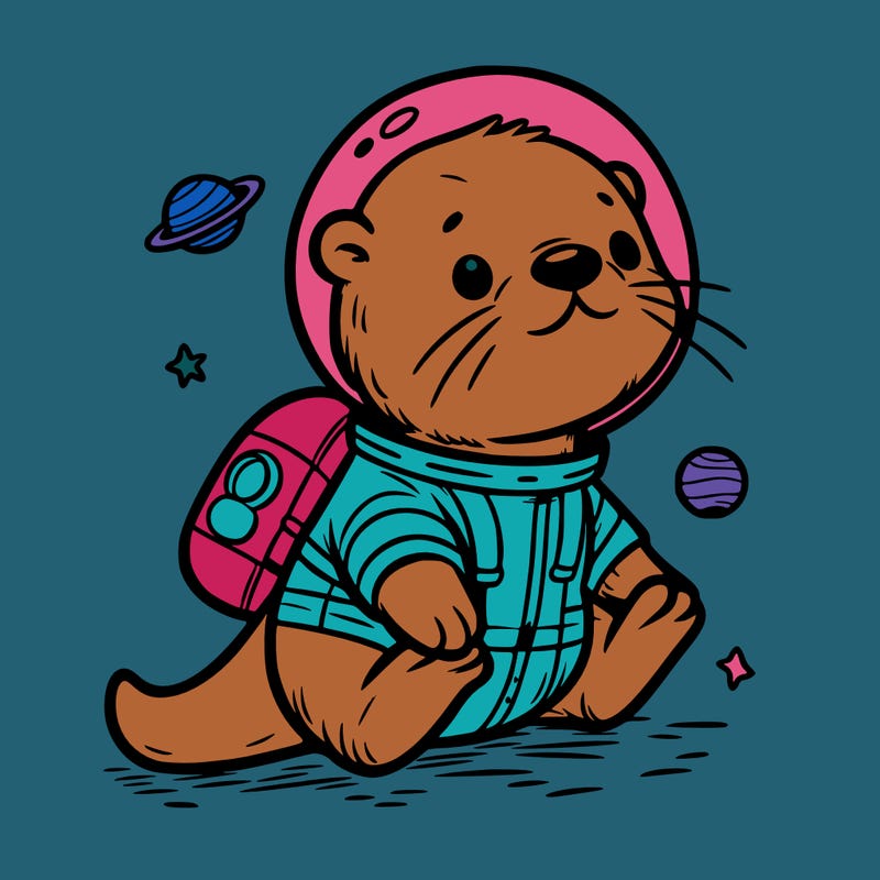 otter in a space suit