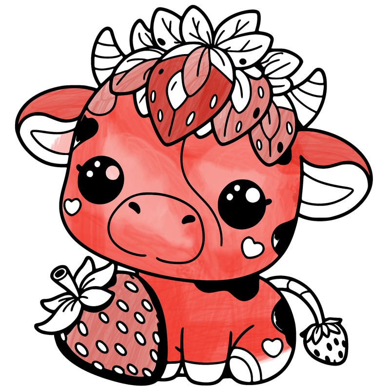 cute strawberry cow