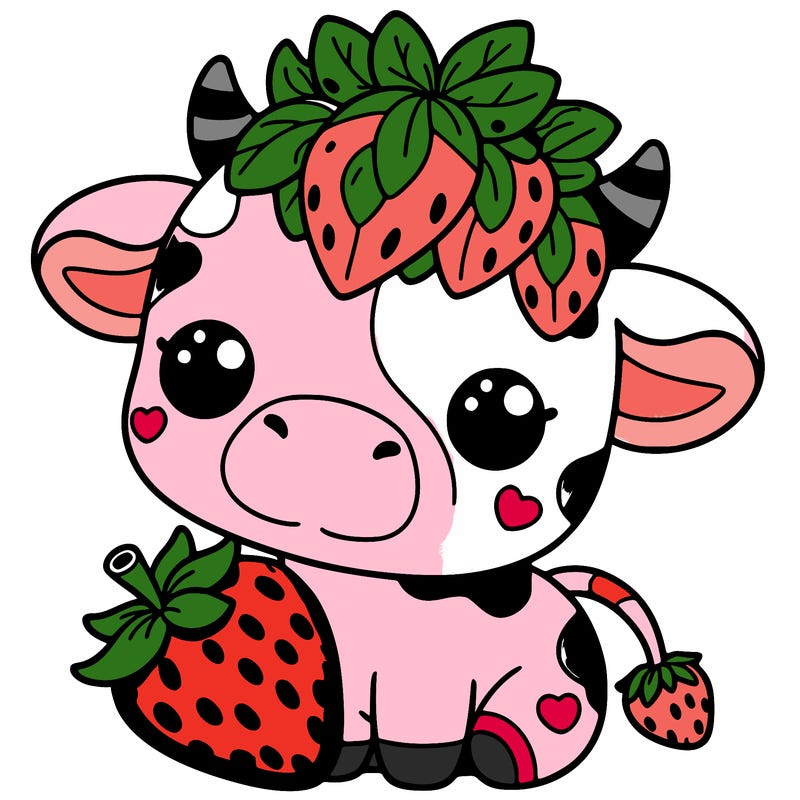 cute strawberry cow