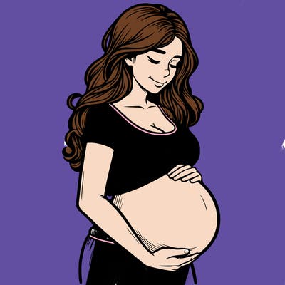 woman heavily pregnant realistic