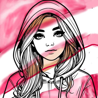 realistic girl with a hoodie