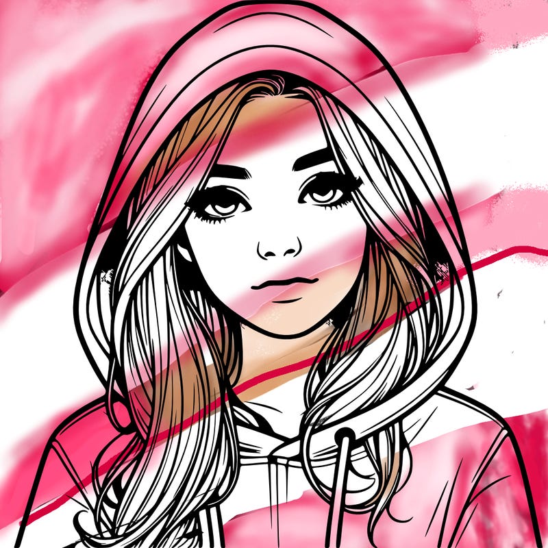 realistic girl with a hoodie