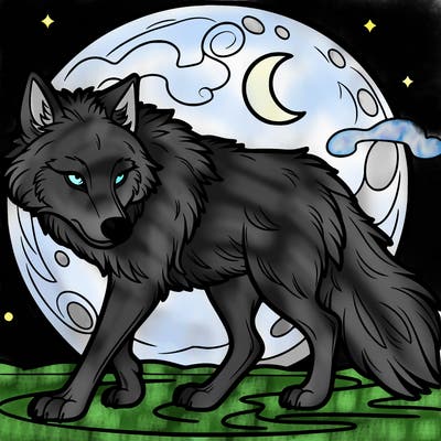wolf moonlight