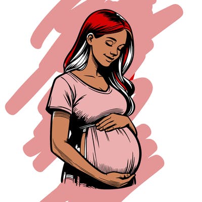 realistic pregnant woman