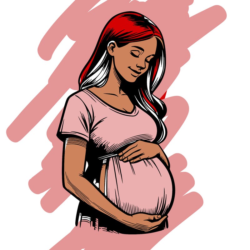 realistic pregnant woman