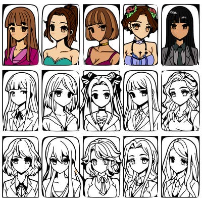 girls that look diffrent anime