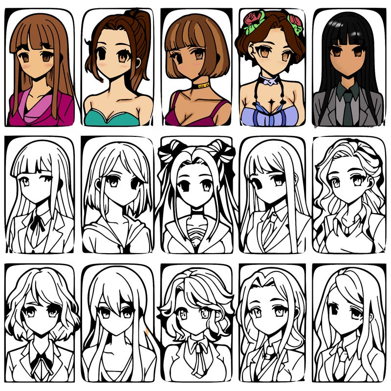 girls that look diffrent anime