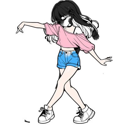 realistic girl danceing