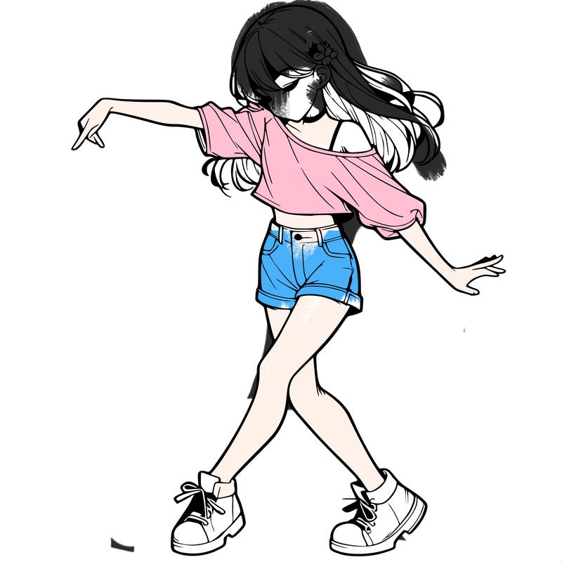 realistic girl danceing