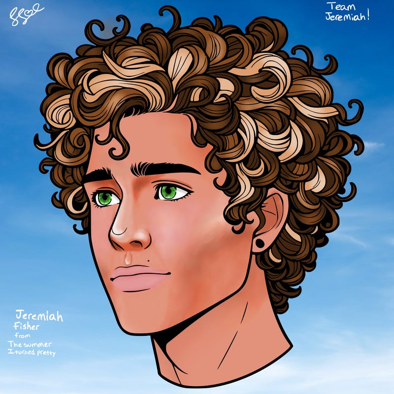 realistic guy with curly hair