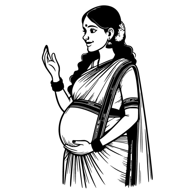 a woman who is pregnant in india realistic