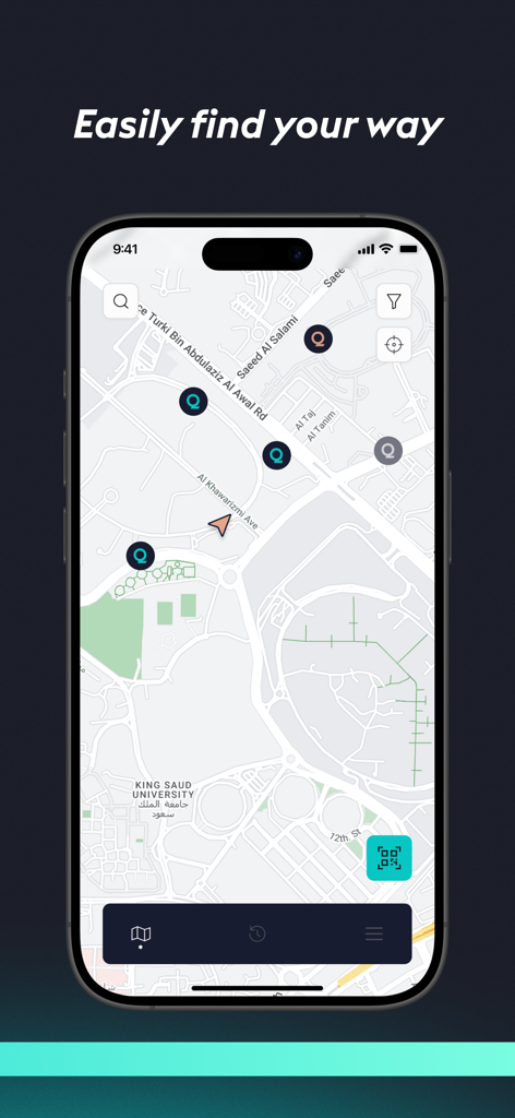 EVIQ: EV Charging Network - EVIQ app map showing electric vehicle charging station locations and navigation interface