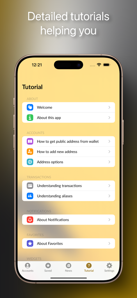 A mobile interface displaying the tutorial menu of the Binance Smart Chain Explorer app.
