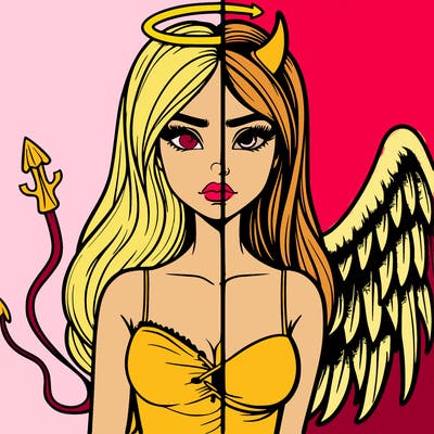 devil vs angel realistic girl