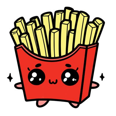 a cute. french fries