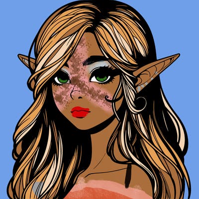 elf girl realistic dark fantasy