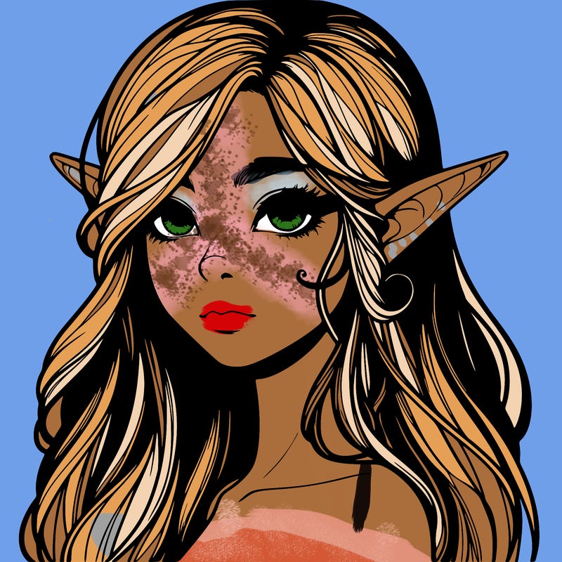 elf girl realistic dark fantasy