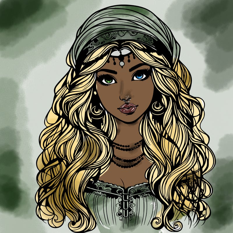 realistic beautiful mysterious gypsy girl