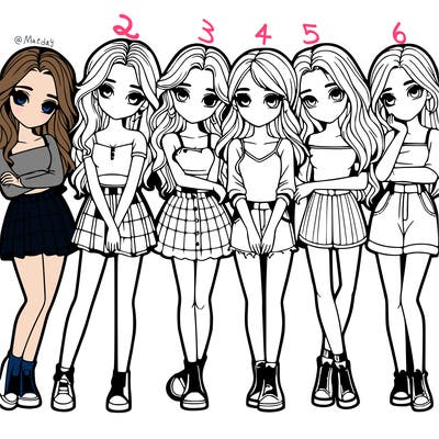 a group of girls realistic