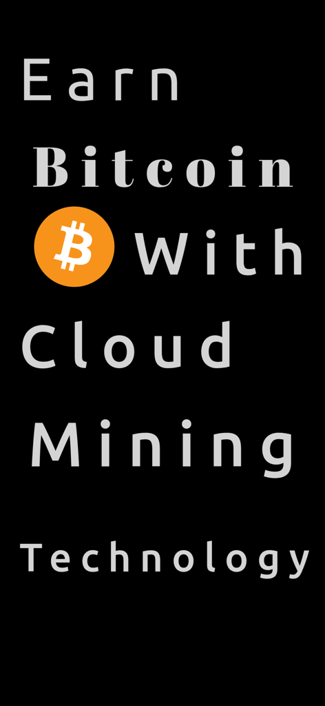 Bitcoin Mining · Crypto Mining - 클라우드 채굴 기술로 비트코인을 채굴하세요라는 문구가 있는 홍보 화면