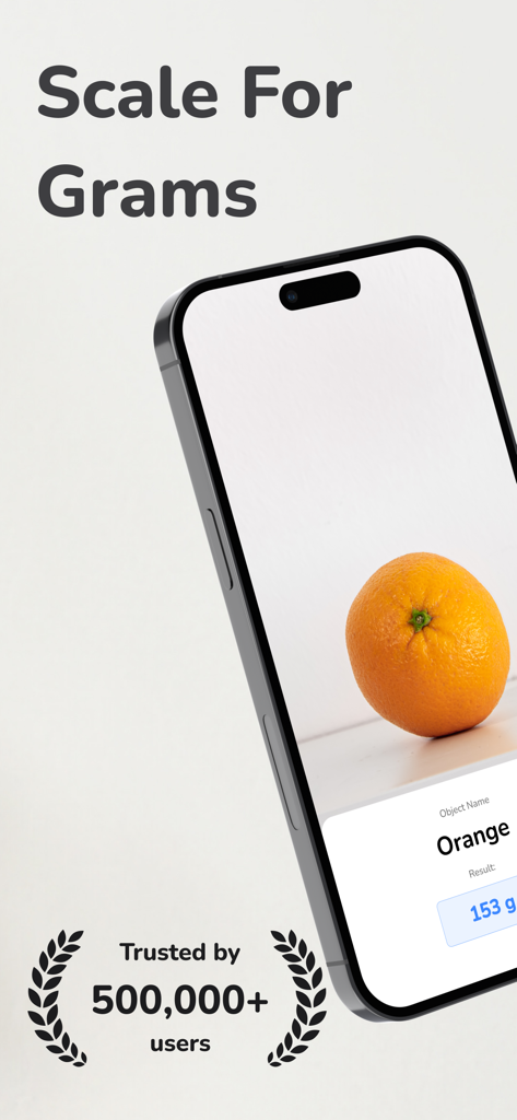 Scale For Grams: Weight Scales - La aplicación Scale For Grams estima el peso de una naranja usando IA