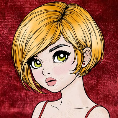 realistic girl with really short hair